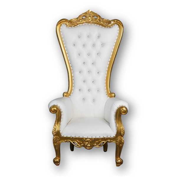 Genesis Throne Chair RENTAL - Gold & White