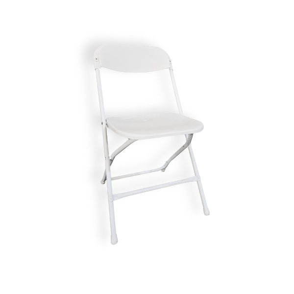 Plastic Folding Chair - White with Drain Holes (50 PACK)