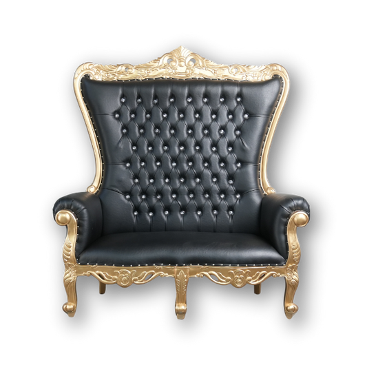 Genesis Double Throne Chair RENTAL - Gold & Black