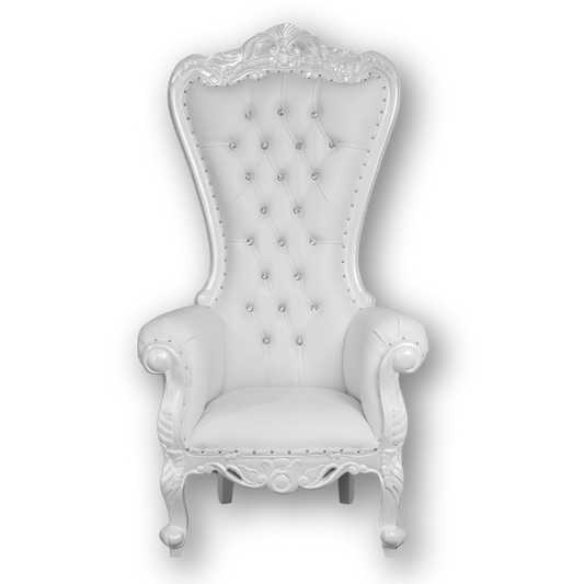 Genesis Throne Chair RENTAL - White & White