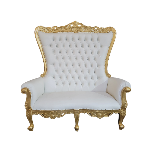 Genesis Double Throne Chair RENTAL- Gold & White