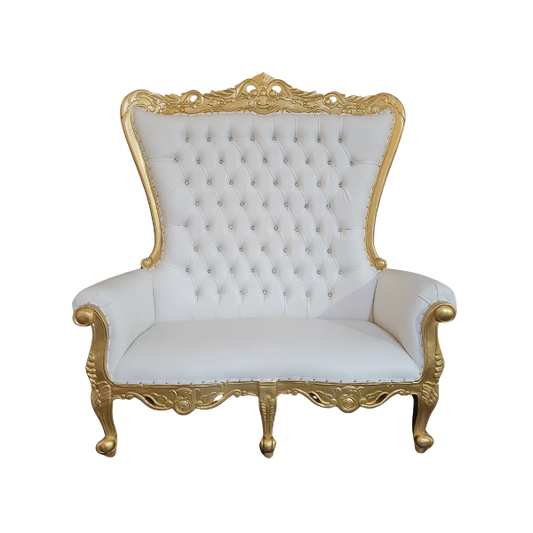 Genesis Double Throne Chair RENTAL- Gold & White