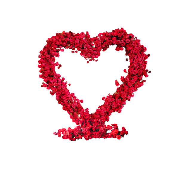 Heart Flower Arch RENTAL - Red